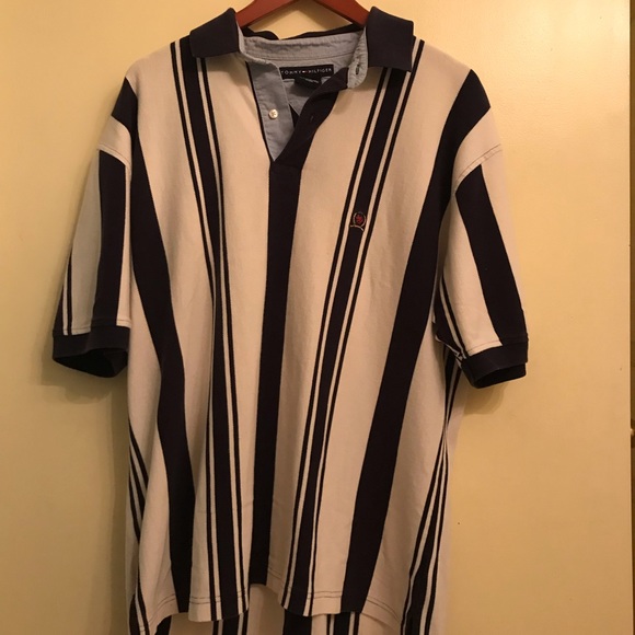 VINTAGE TOMMY HILFIGER STRIPED POLO PERFECT - Picture 2 of 4